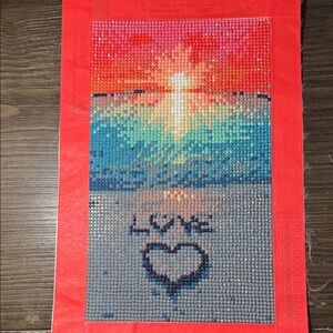 Colorful Diamond Painting with Heart and Love Design